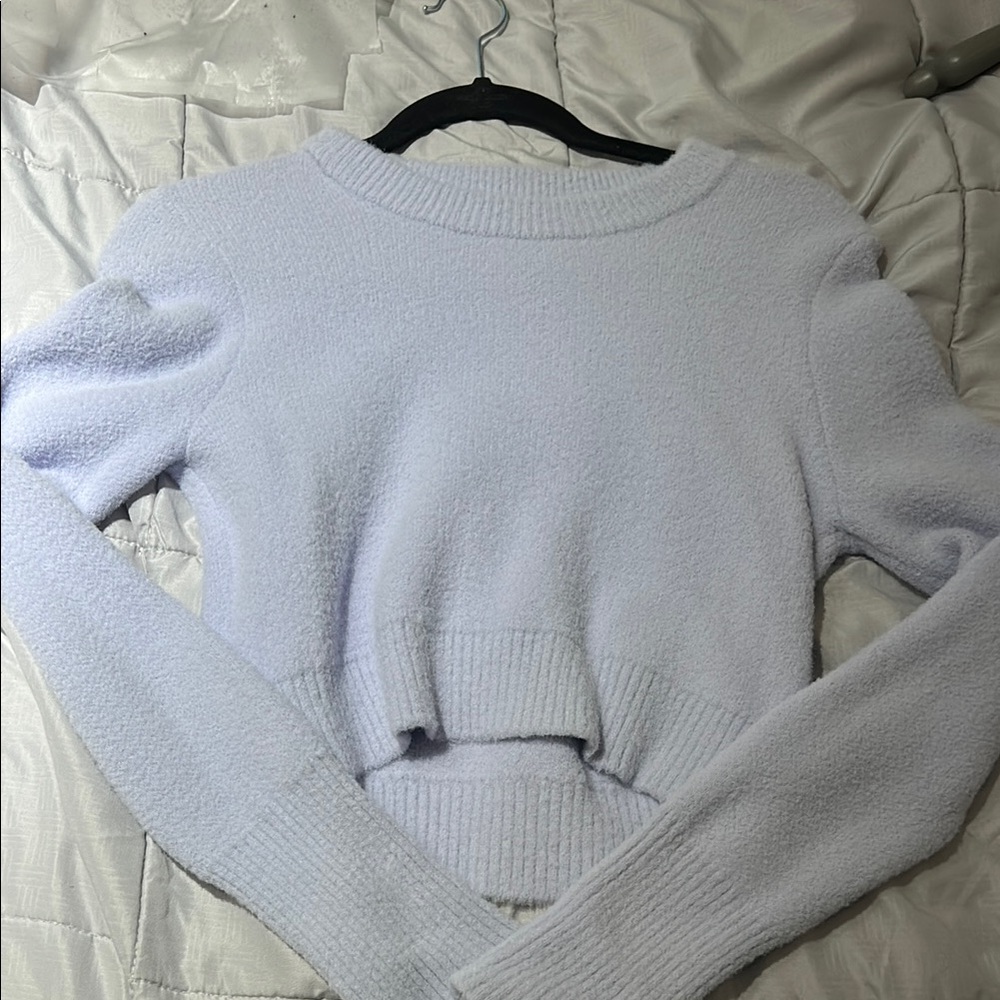 Zara Purple Crew Neck Sweater Soft Knit Ribbed